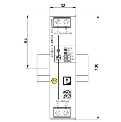 Langlebiger QUINT4-S-ORING/12-24DC/1X40/ Redundanzmodul mit Schutzbeschichtung