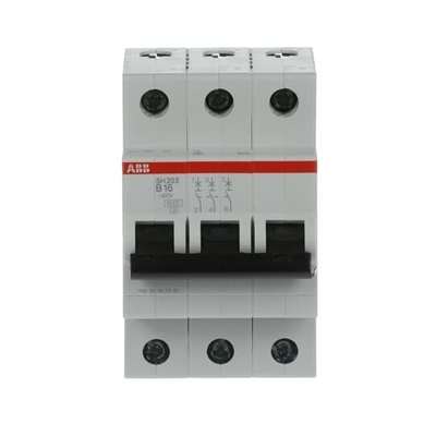 Brechkapazität 3P B 16 A MCB SH203-B16 Miniatur-Schaltungsschalter Nennstrom 16A