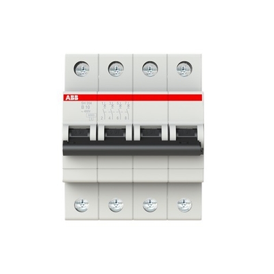 BCD-Kurve B MCB SH204-B10 Miniatur-Schaltkreislaufbrecher 4P B Nennstrom 10A