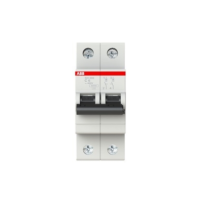 2P MCB SH202-C6 Miniatur-Schaltungsschalter Nennspannung 220 C 6 Anzahl der Stangen