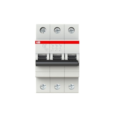 Brechkapazität 3P C 63A MCB SH203-C63 Miniatur-Schaltkreislaufbrecher Nennfrequenz Hz 50