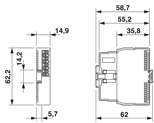 RAXL SE PSDO4/2 2A-Sicherheitsmodul mit IP20-Schutzniveau vor Phoenix Contact