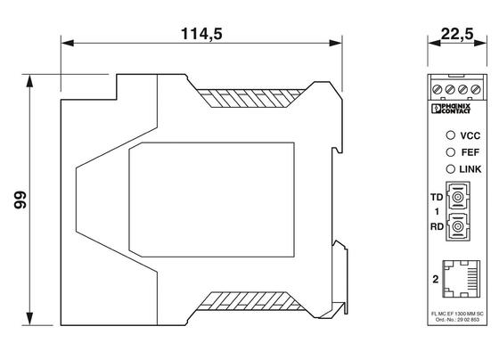 Langlebiger 2902853 FL MC EF 1300 MM SC Phoenix Kontakt-FO-Wandler für Glasfasernetzwerke