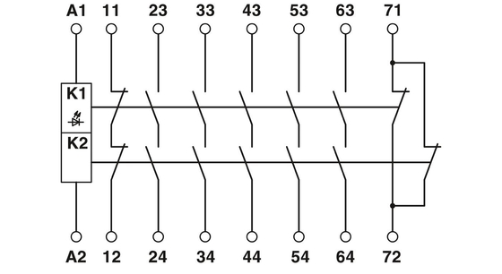 PSR-SCP-24UC/URM4/5X1/2X2/B Erweiterungsmodul mit Sicherheitsschaltung und Kupplungsrelais