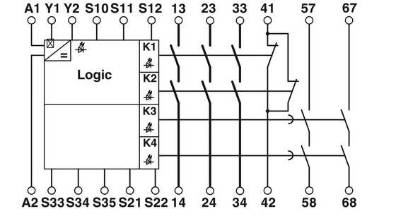 PSR-SCP-24DC/ESD/5X1/1X2/300 Phoenix-Kontaktsicherheitsrelais Schutzeigenschaften Kopplungsrelais