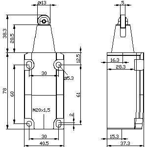Stahl-Roller-Plunger-Positionsschalter 3SE5112-0CD02 für industrielle Anwendungen