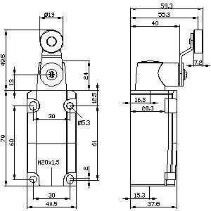 Industriefach 3SE5132-0CJ01 Positionsschalter mit Teildrehvorrichtung