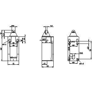 Industrielle Kunststoff-Positionsschalter 31mm M20x1.5 ohne LED für Maschinenautomation