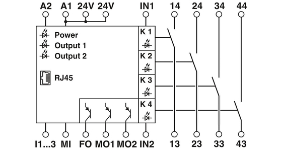 Kontaktbelastungsschließung mit PSR-SCP-24DC/RSM4/4X1 Sicherheitsausrüstung 45*99*114,5 mm Größe