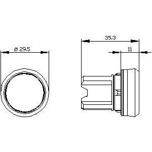 3SU1000-0AB10-0AD0 SIRIUS ACT Schaltknopf mit flachem Knopf in schwarzem Kunststoff