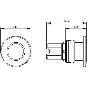 40mm Plastikpilz-Knopf Momentane Unbeleuchtete 3SU1000-1BD10-0AA0 SIRIUS ACT