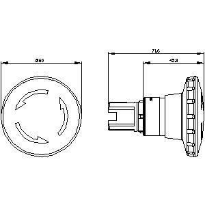 60 mm Kunststoff-SIRIUS ACT Pilz-Schaltfläche für den Notruf 3SU1000-1JB20-0AA0