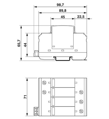 240/415 V AC 4 Pole Surge Protector für VAL-MS-EE-T2-4 0-385-UD-FM