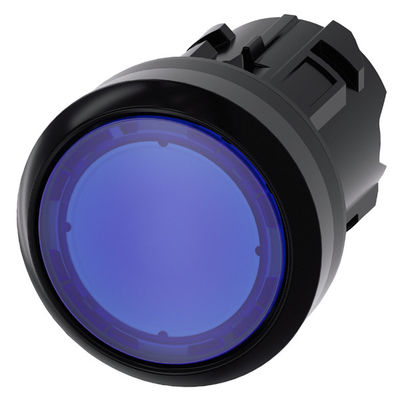 Blauer Kunststoff mit Beleuchtung 3SU1001-0AB50-0AA0 SIRIUS ACT-Schaltfläche mit flachem Knopfdesign