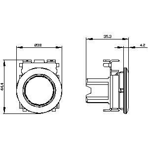 PLC 3SU1060-0JA10-0AA0 Metallmatte Flachknopf ohne Beleuchtung und Bezel Einbauteil Montage Schwarzer SIRIUS ACT Pushbutton