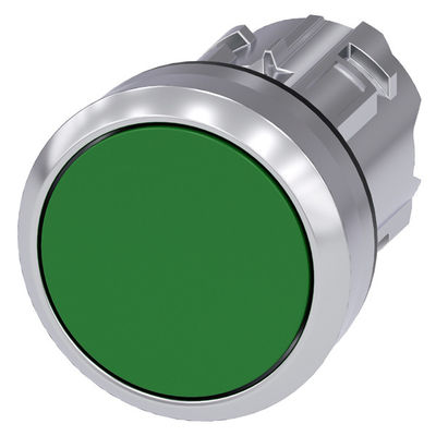 Grüner, nicht beleuchteter Flachknopf PLC 3SU1050-0AB40-0AA0 Metall glänzender SIRIUS ACT-Knopf