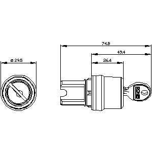 PLC 3SU1050-4BF01-0AA0 Metall glänzender RONIS Schlüsselschalter 2 Positionen beibehalten SIRIUS ACT