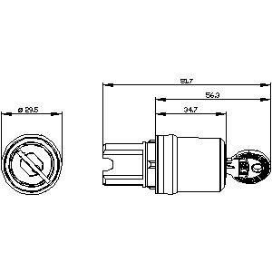 3SU1050-5RF01-0AA0 Metall glänzende BKS 2 Positionen beibehalten SIRIUS ACT Schlüsselschalter