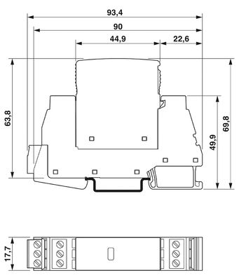 2 Pole Nennspannung 250 V AC 125 V DC 200 mA DC 1249060 PLT-EE-T3-230AC-R Typ 3 Überspannungsschutzvorrichtungen
