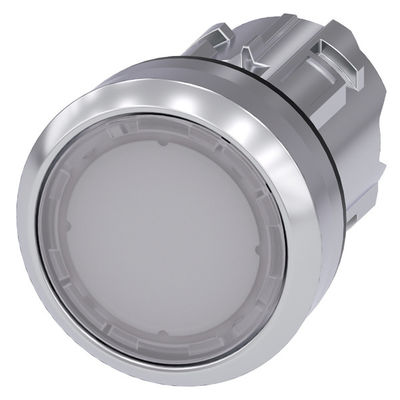 3SU1051-0AB60-0AA0 SIRIUS ACT Schaltfläche mit Metall glänzend beleuchteter Flachknopf in Weiß