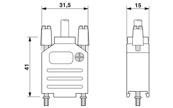 2-Pole 2749563 SCT-D-SUB 15-KG Schal und Nennspannung für Produkte mit hoher Leistung