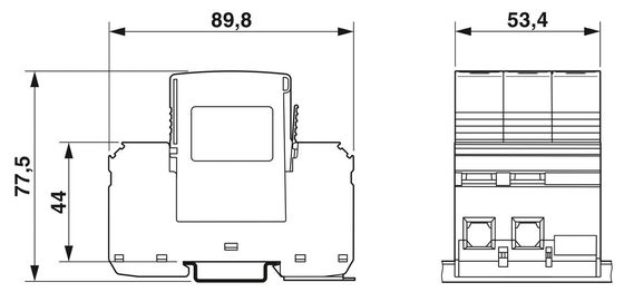 4 Pol 2800189 VAL-MS-T1/T2 335/12.5/3 0 Blitzschutz für 380 V