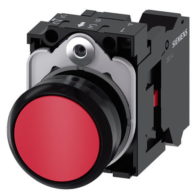 Roter Flachstoff, unbeleuchteter Momentknopf 3SU1100-0AB20-3CA0 Vollständige Einheit