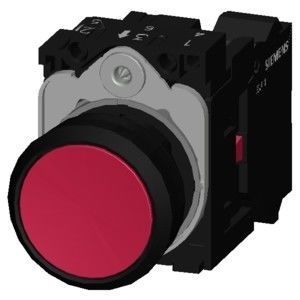 Roter Flachstoff, unbeleuchteter Momentknopf 3SU1100-0AB20-3CA0 Vollständige Einheit