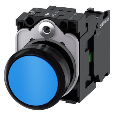 PLC 3SU1100-0AB50-1BA0 Nicht beleuchtete blaue, flache, momentane Schaltfläche mit Schraubende