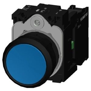 PLC 3SU1100-0AB50-1BA0 Nicht beleuchtete blaue, flache, momentane Schaltfläche mit Schraubende