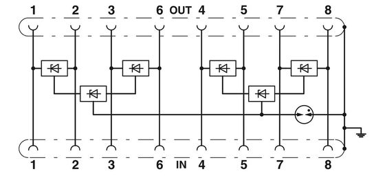 Dauerhafter Schutz 2800723 D-LAN-CAT.5-FP Überspannungsschutz 4-Polar 24V Gleichspannung