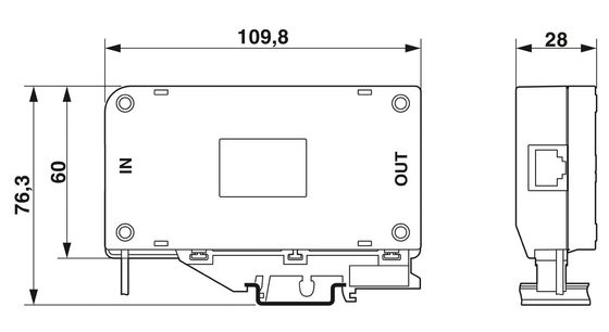 24 V Gleichspannung 2800763 D-LAN-CAT.5-HC Überspannungsschutz mit 1 Pol