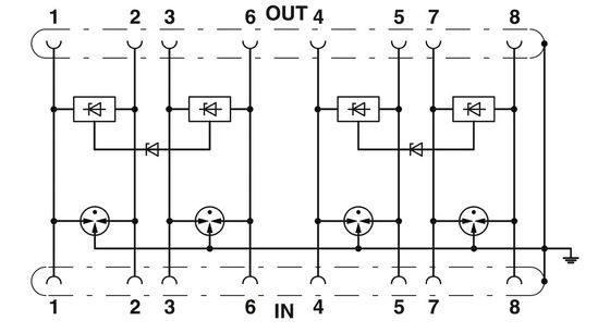 24 V Gleichspannung 2800763 D-LAN-CAT.5-HC Überspannungsschutz mit 1 Pol