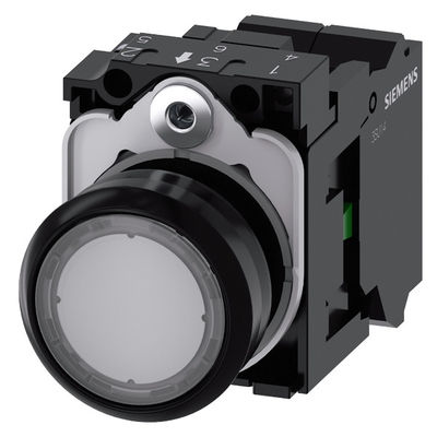 3SU1102-0AB70-3BA0 Flachknopf aus Kunststoff mit Beleuchtung