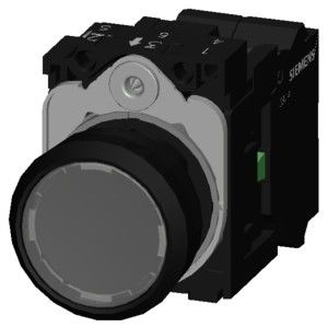 3SU1102-0AB70-3BA0 Flachknopf aus Kunststoff mit Beleuchtung
