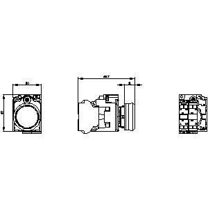 3SU1102-0AB70-3BA0 Flachknopf aus Kunststoff mit Beleuchtung