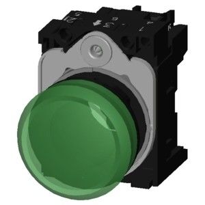 PLC 3SU1102-6AA40-1AA0 SIRIUS ACT Vollständige Einheit Pilotlicht 24 V Wechselstrom/Gleichstrom Kunststoff beleuchtet Glattlinsen Flush