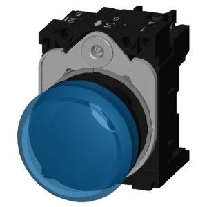 Blau beleuchtete, glatte Linse, Plastik-Pilotlicht für SIRIUS ACT 3SU1102-6AA50-1AA0