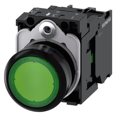 PLC 3SU1106-0AB40-1BA0 SIRIUS ACT Vollständige Einheit Schaltknopf Kunststoffbeleuchtung Flat Momentär