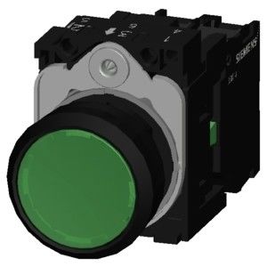 PLC 3SU1106-0AB40-1BA0 SIRIUS ACT Vollständige Einheit Schaltknopf Kunststoffbeleuchtung Flat Momentär
