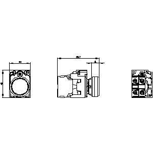 PLC 3SU1106-0AB40-1BA0 SIRIUS ACT Vollständige Einheit Schaltknopf Kunststoffbeleuchtung Flat Momentär