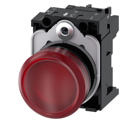 230V AC Rot-Plastik-Pilotlicht Komplett-Einheit mit glatter Linse 3SU1106-6AA20-1AA0