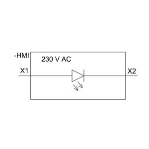 230V AC Rot-Plastik-Pilotlicht Komplett-Einheit mit glatter Linse 3SU1106-6AA20-1AA0