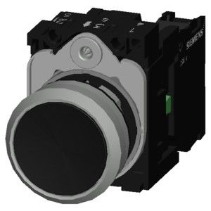 Momentane Metall glänzende ungeleuchtete Flachknopf 3SU1150-0AB10-1BA0 SIRIUS ACT Pushbutton