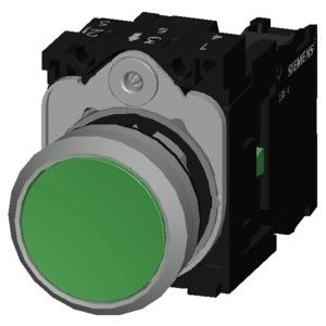 3SU1150-0AB40-1BA0 SIRIUS ACT Pushbutton Grün Metall glänzend flacher Knopf für Moment