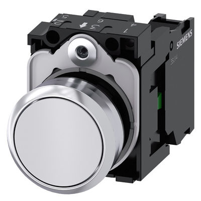 Metall glänzend 3SU1150-0AB60-1BA0 Flachknopf Momentane Schaltfläche SIRIUS ACT vollständige Einheit