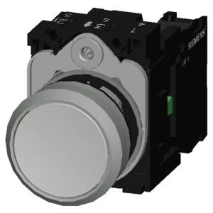Metall glänzend 3SU1150-0AB60-1BA0 Flachknopf Momentane Schaltfläche SIRIUS ACT vollständige Einheit