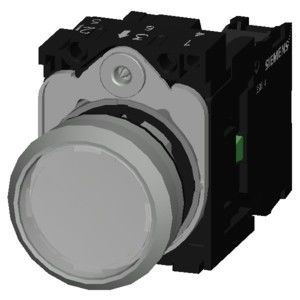 3SU1150-0AB70-1BA0 SIRIUS ACT Vollständige Einheit Metall glänzende unbeleuchtete flache momentane Taste