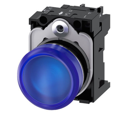Glatte Linse Flush SIRIUS ACT Vollständige Einheit Pilotlicht mit Metall glänzender Oberfläche 24V AC/DC