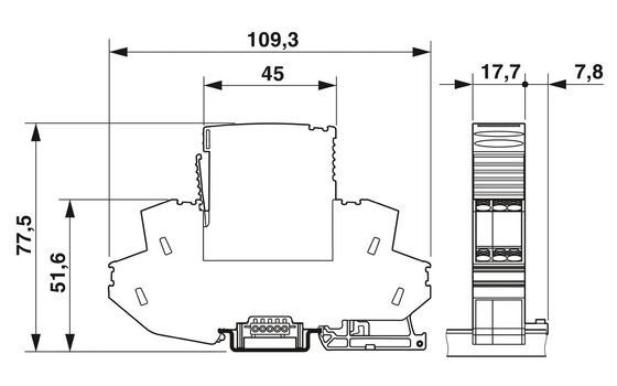 24 V Gleichspannung 4 Pole PT Überspannungsschutz PT-IQ-4X1-24DC-PT für PT-Systeme